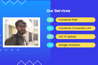 set up facebook pixel, conversion API, and google analytics for your website