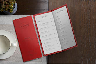 design a menu, brochure, flyer for your restaurant, cafe