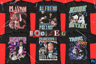 design a vintage bootleg rap for you t shirt