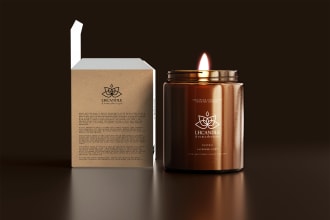 design a natural candle factory logo and package