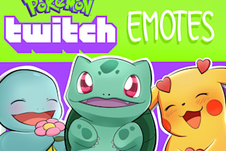 design high quality twitch custom pokémon emotes for you