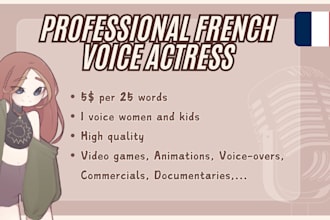 record french voice over in female voice