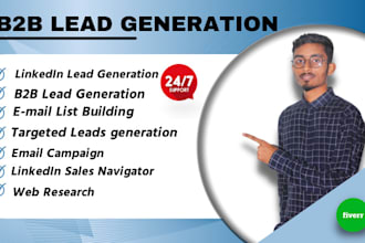do b2b lead generation, find email address and contact info by linkedin research