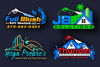 do professional pressure washing power washing and roof cleaning logo