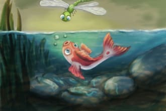 illustrate your childrens book in a painterly style