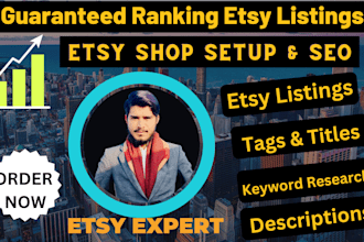 do etsy shop setup,etsy listings,etsy SEO and print on demand