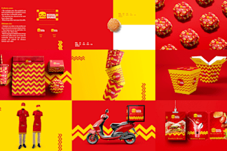 Top 5!  do restaurant, coffee shop logo with brand style guide