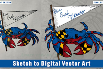 convert your hand drawn sketch or drawing into professional digital vector art