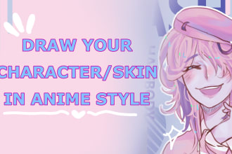 draw your minecraft roblox skin or character in anime style