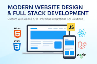full stack website with node, react, laravel