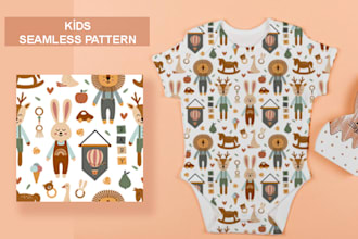 Best Deals! design simple cute seamless pattern for babies