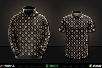 design all over hoodie sweatshirt golf polo t shirt clothing brand logo pattern