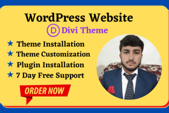 install and customize divi theme on your wordpress website, demo import