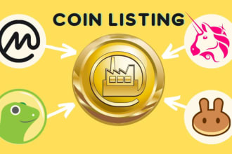 fast track coin or token list on coinmarketcap and coingecko