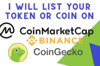 fast track coin or token list on coingecko and coinmarketcap