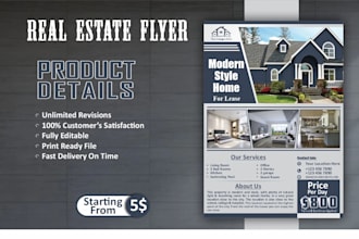 design professional real estate flyers, brochure and posters