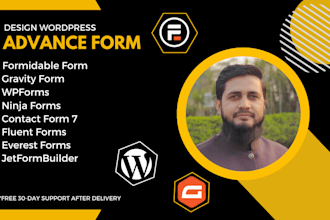 create or fix wordpress form using contact form 7, formidable, gravity form