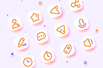 do stunning flat icon set design for web and app