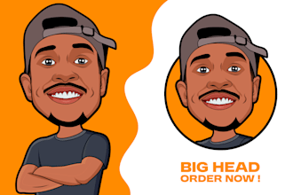 big head cartoon caricature from your photo