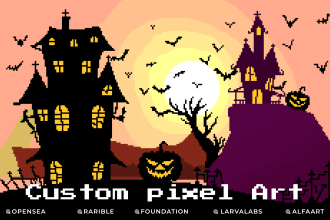 make pixel art background and character for your nft collection