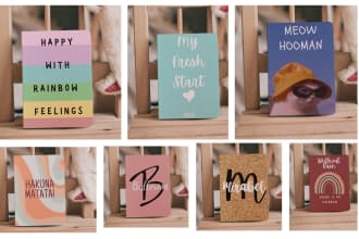 design cover pages for journal planners and notebooks