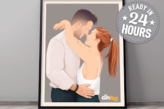 draw faceless portrait, minimalist, flat illustration