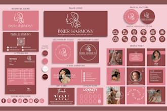 do a modern feminine logo and social media kit brand identity design