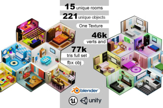create 3d isometric game environment and game assets