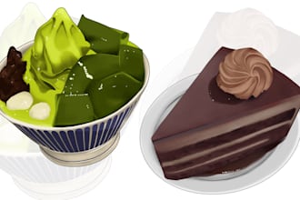 illustrate food and dishes from photos