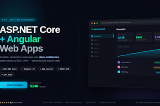 build custom business web app using asp net core and angular