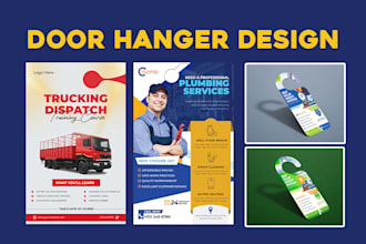 do lawn care door hanger design, postcard, real estate epk, business flyer