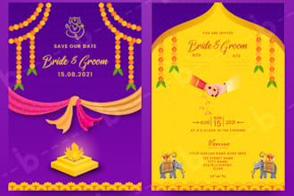 design an indian wedding card invitation card