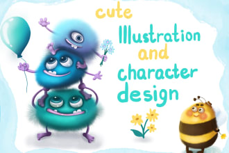 draw wonderful children story book  illustration