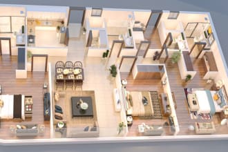 do interior design, 3d floor plan modeling, and rendering