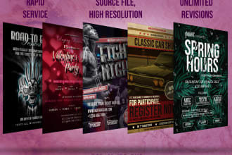 design stunning event, party or retro style flyer and poster