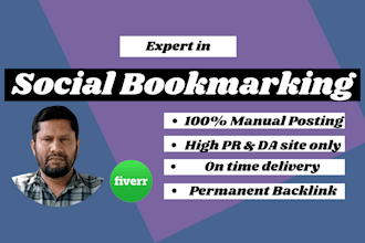 do social bookmarking in high da site manually