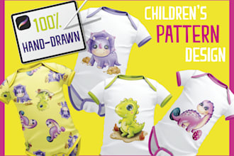 design childrens bright patterns for clothes and textiles