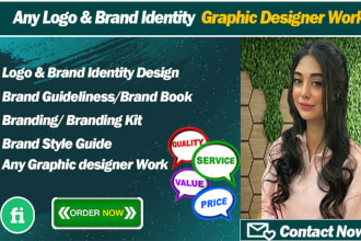 do business logo and brand identity ,brand book ,branding kit designer