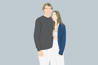draw minimalist vector portrait from your photo in 12 hour