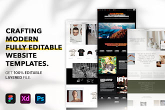 design a modern website UI design, xd, figma, photoshop PSD