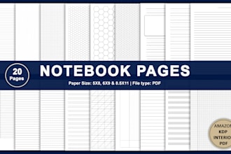 send a collection of notebook pages tailored for low content books on amazon KDP