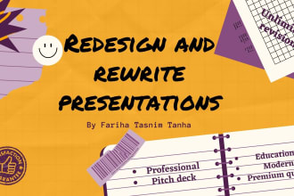 redesign and rewrite your existing powerpoint presentation