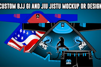 design jiu jitsu suites or martial art uniforms mockup