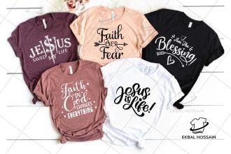 do custom typography christian t shirt and graphic design