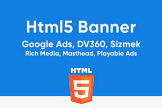 code animated HTML5 banner ads for google ads and dv360
