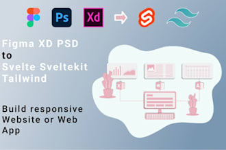 turn figma or xd or PSD designs into beautiful svelte sveltekit websites