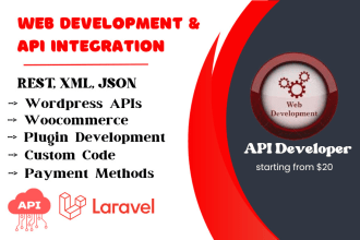 provide professional API integration, development, and bug fixing services