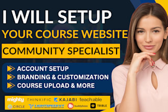 setup mighty networks, thinkific, kajabi, teachable, circle, trible, buddyboss