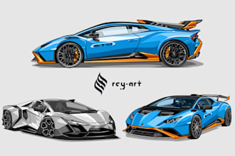 draw vector art illustration from your car or any vehicle