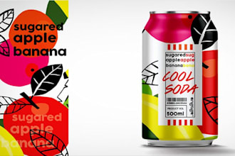design labels for  beer, soda, energy drink cans or bottles
